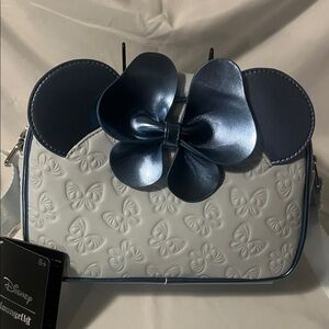 Loungefly Navy and White Embossed Crossbody Bag